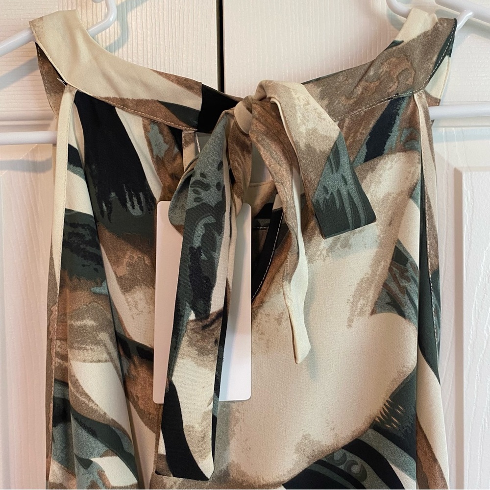 BLOOMCHIC Leaf Print Halter Neck Tiered Midi Dress | Size 3X (22-24) - Picture 10 of 10